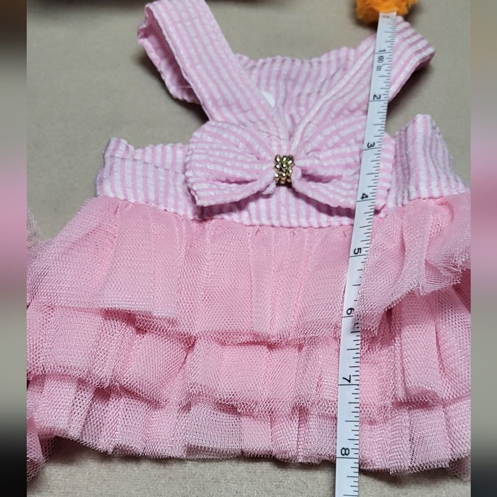 Dog NWOT Pink/Denim Princess Tutu Dress w/ Bow- Bundle Of 2- Size XS - Picture 4 of 6